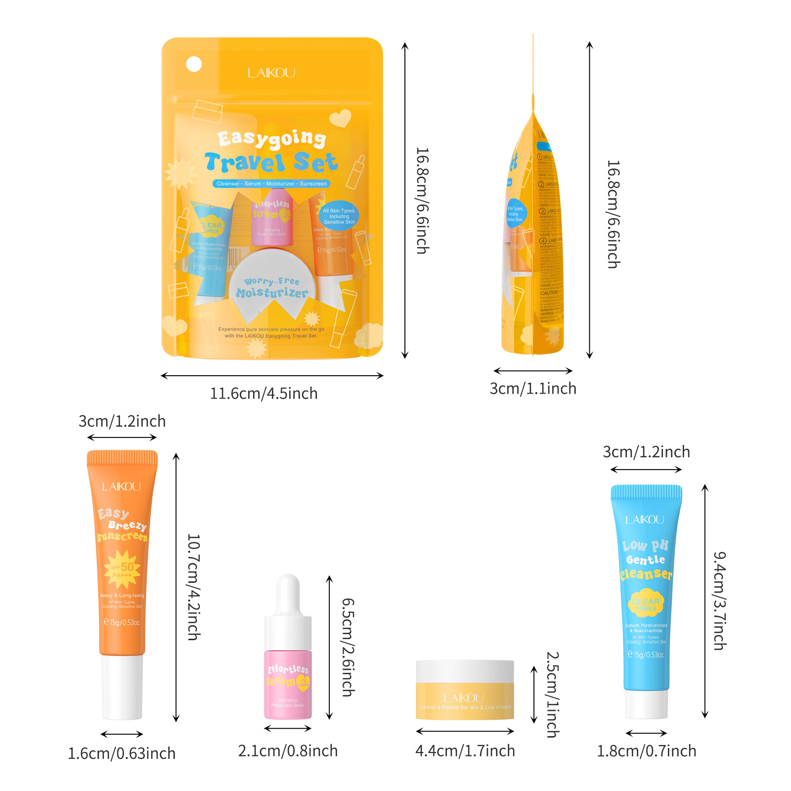 4PCS Laikou Ceramide Travel Su – Spf 50 Sunscreen recenzja i cena